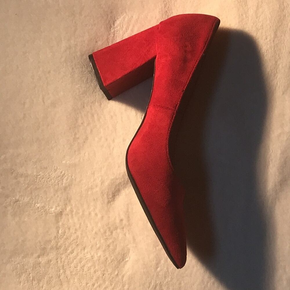 Zigisoho Red Suede Fabric Block Heels. 9 - image 7